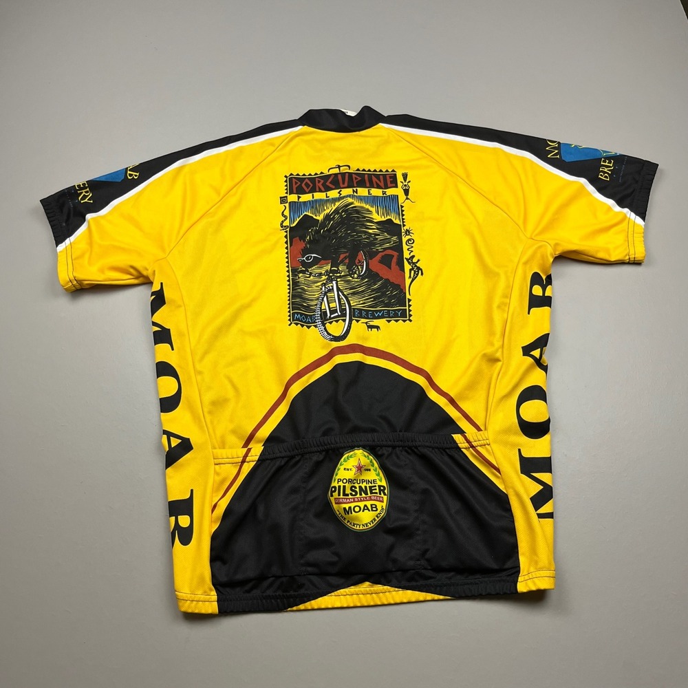 World Jerseys Cycling Jersey Mens XXL Yellow Moab Brewery Porcupine Pilsner Beer - Picture 4 of 12